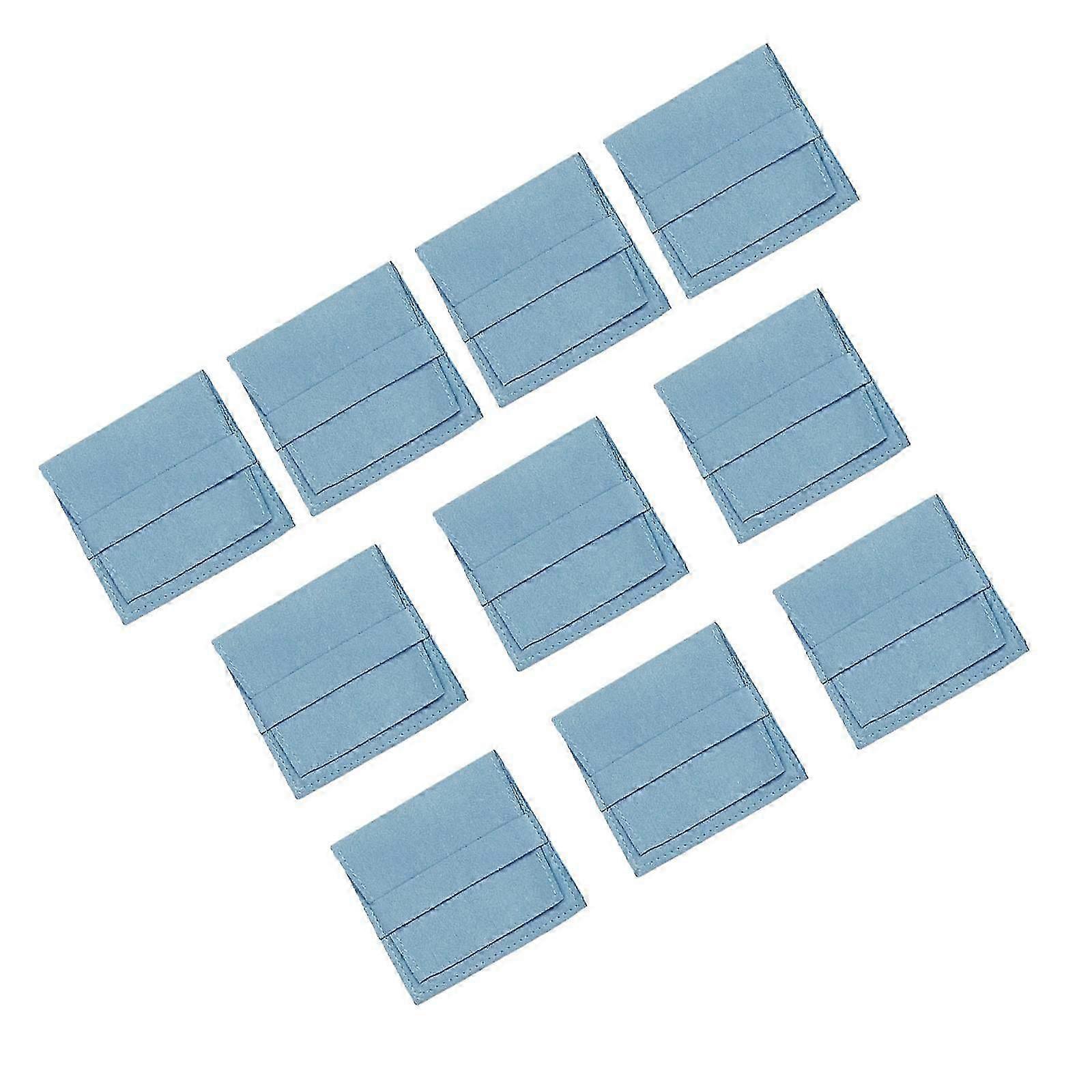 Lot De 10 Pochettes À Bijoux En Microfibre, Idéales Pour Emballer Et Offrir Des Bijoux (bracelets Et Colliers).-blue 6.2cmx6.2cm