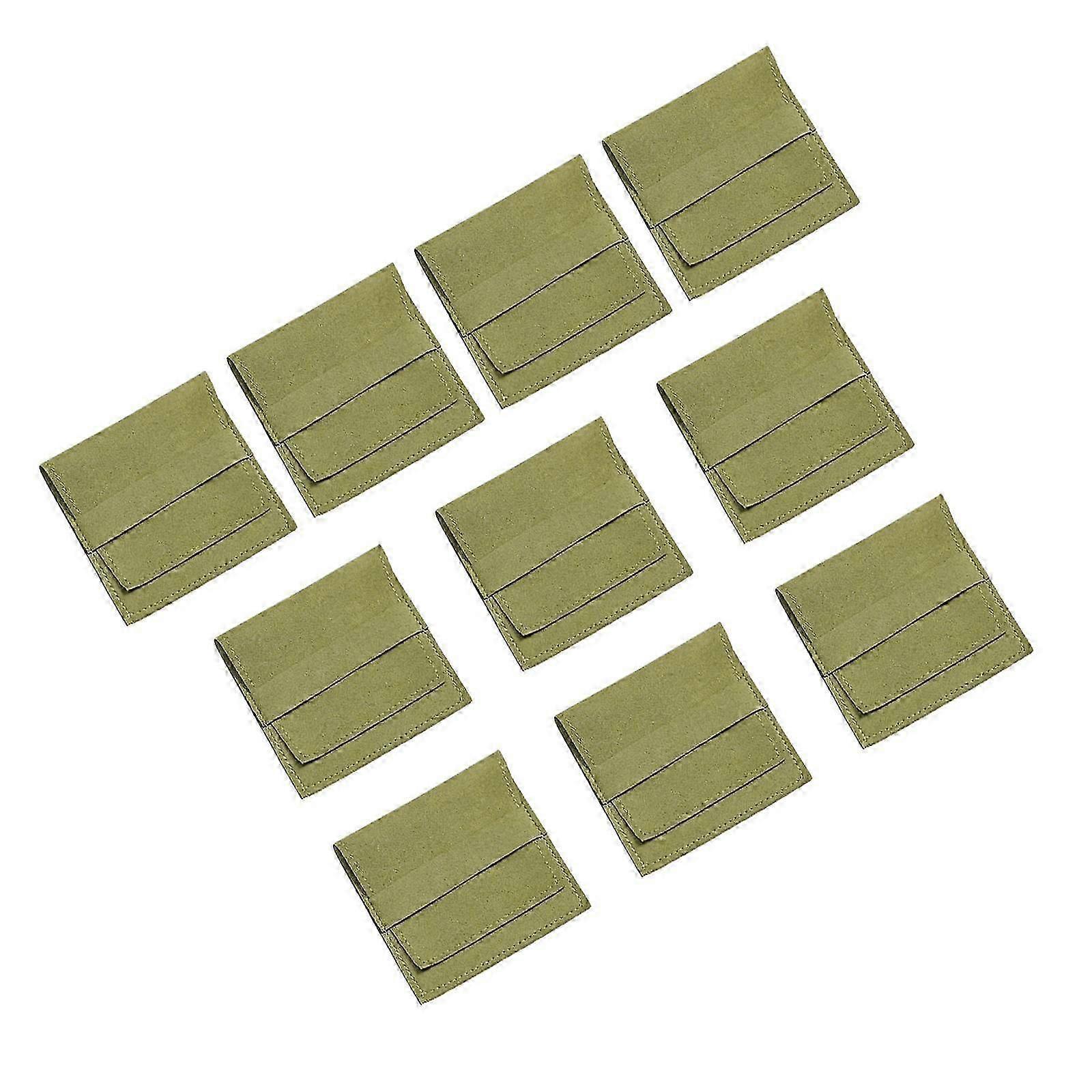Lot De 10 Pochettes À Bijoux En Microfibre, Idéales Pour Emballer Et Offrir Des Bijoux (bracelets Et Colliers).-green 6.2cmx6.2cm