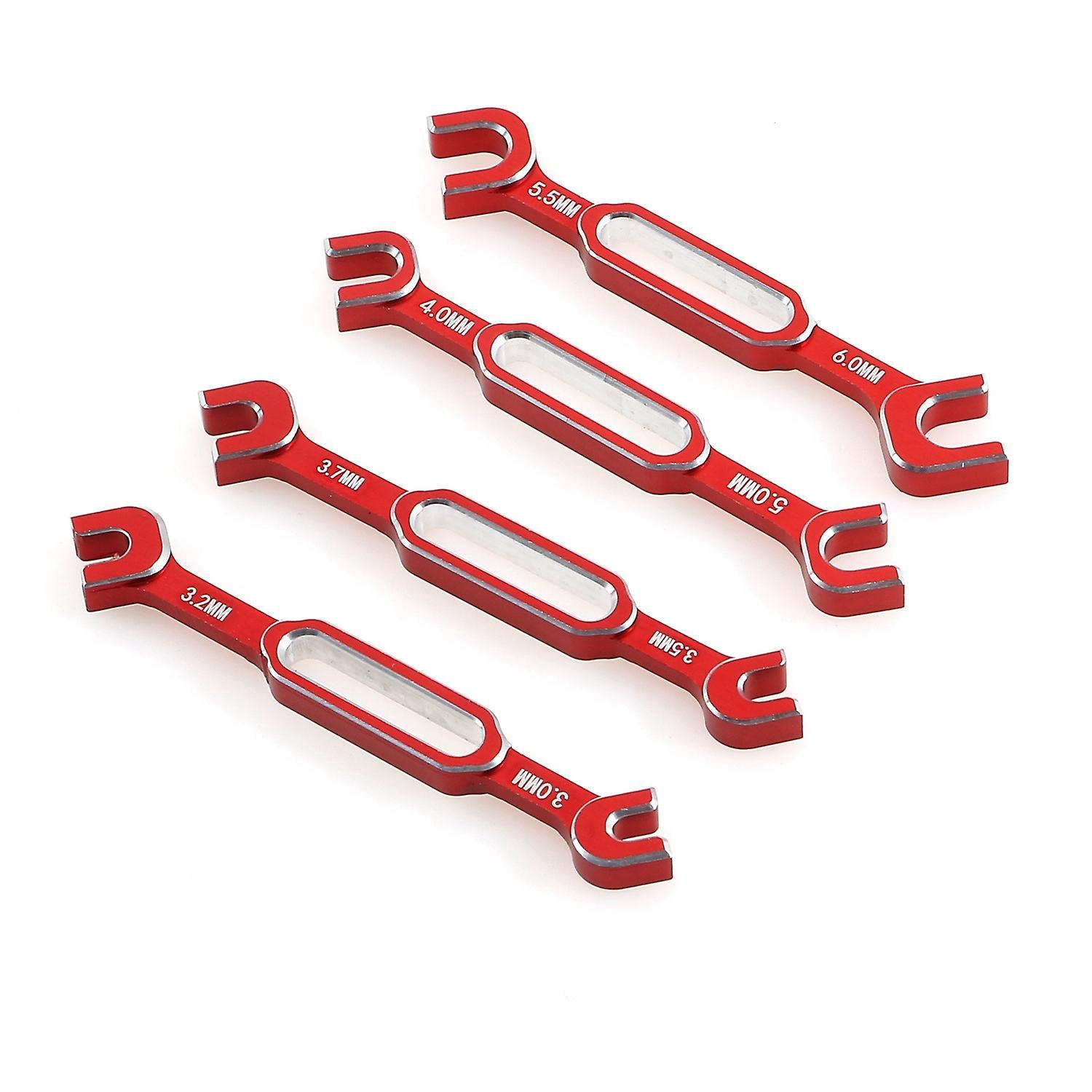 4pcs Wrench 3/3.2/3.5/3.7/4/5/5.5/6mm Turnbuckle Nut Ball End Joint Remover Universal Tool For Remot-red
