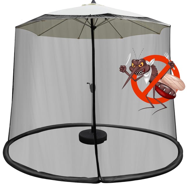 Moskitonetz Für Sonnenschirme 300x300x230cm, Outdoor-moskitonetz Mit Reißverschluss Und Befüllbarem Boden, Ideal Für Runde, Rechteckige, Strand-, Balkon-, Garten- Und Hängeschirme