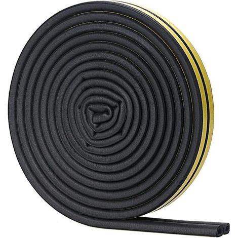 Door Weather Stripping, Self Adhesive Foam Seal Strip, Soundproofing Rubber Seal Strip And Windows Gap Blocker, Anti-collision D-shape Door Seal Strip 32.8 Ft (black)