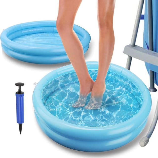 Aufblasbares Fußbad Für Schwimmbäder – 2er-pack – 60 Cm Durchmesser – Leicht Aufzublasen – Zur Reinigung Der Füße Vor Dem Betreten Des Wassers