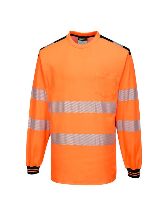 T-shirt Pw3 Hochsichtbar Ml Orange/schwarz 2xl
