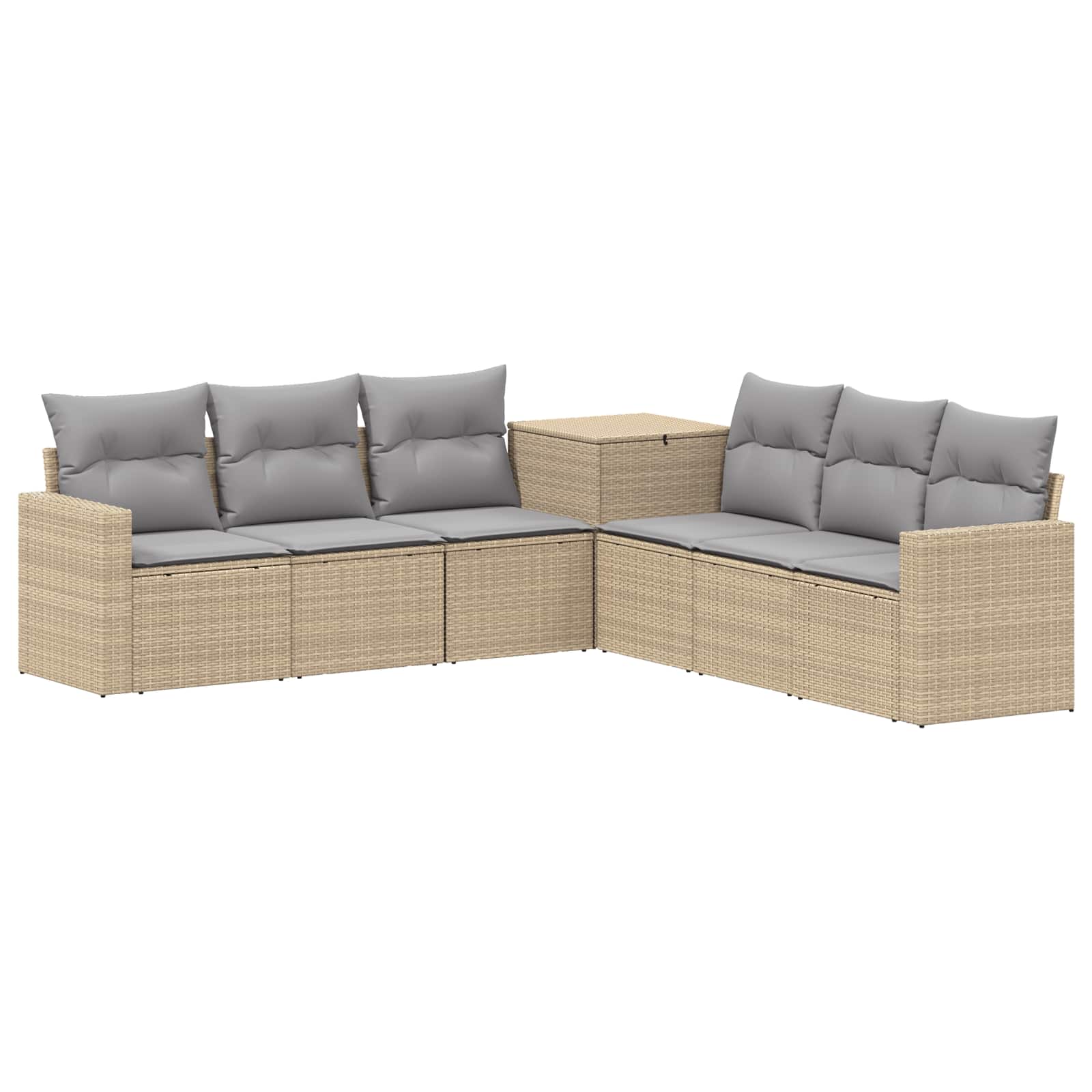 Sofa-set 7 Stk. Beige Und Hellgrau 55 X 55 X 69 Cm Vidaxl