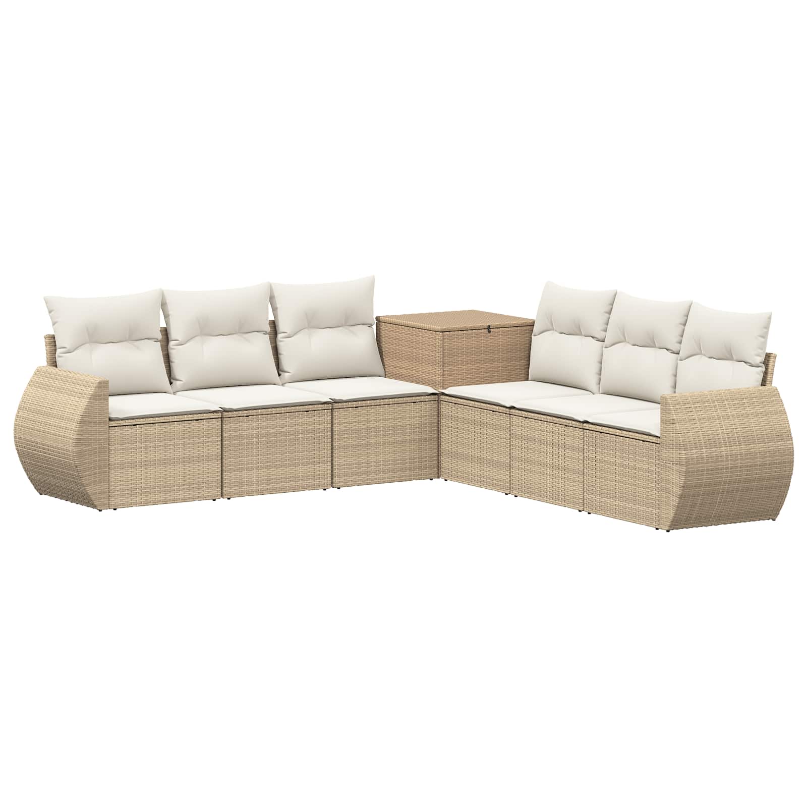 Sofa Set 7 Stk. Beige Und Cremeweiß 243 X 243 X 85 Cm Vidaxl