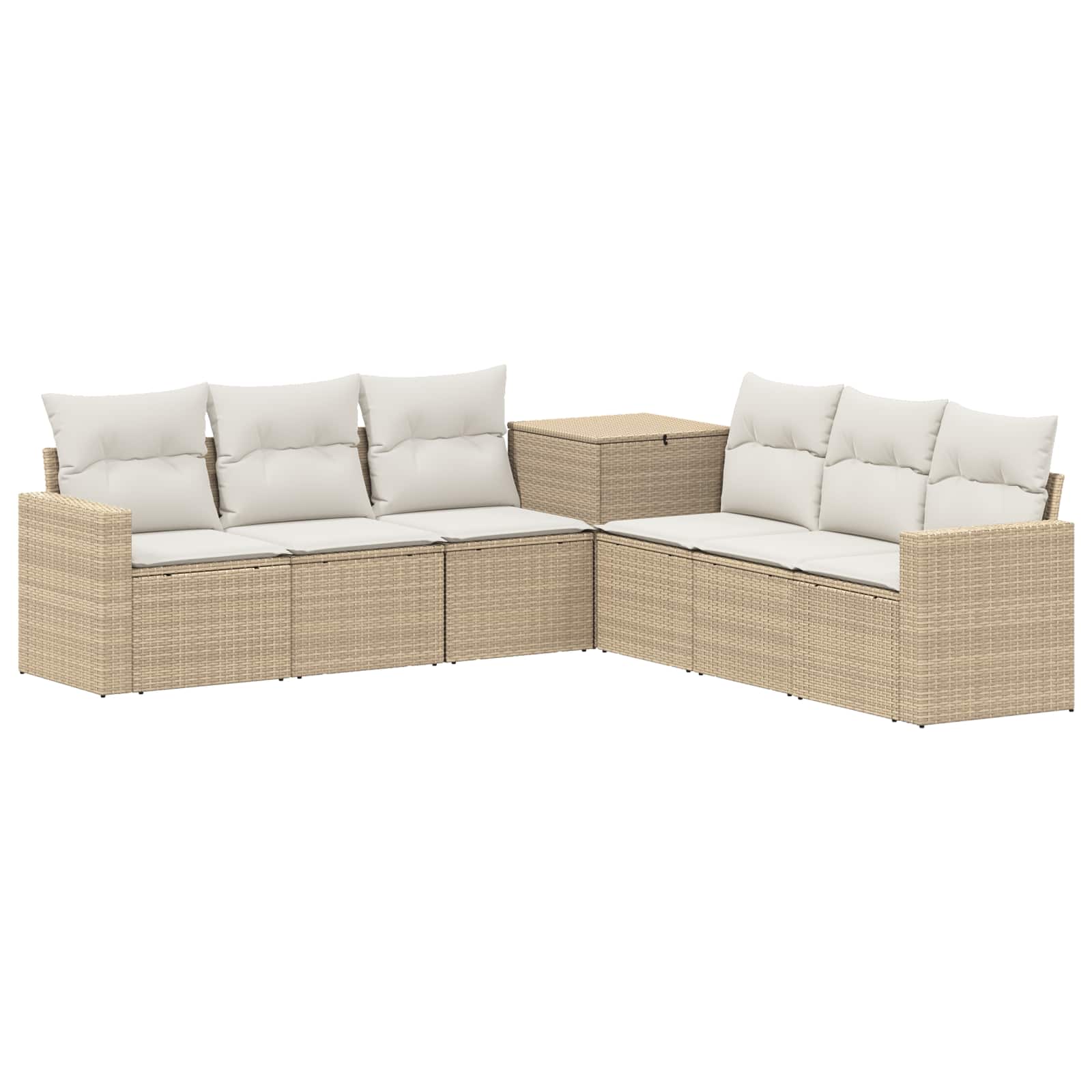 Sofa-set 7 Stk. Beige Und Cremeweiß 55 X 55 X 69 Cm Vidaxl
