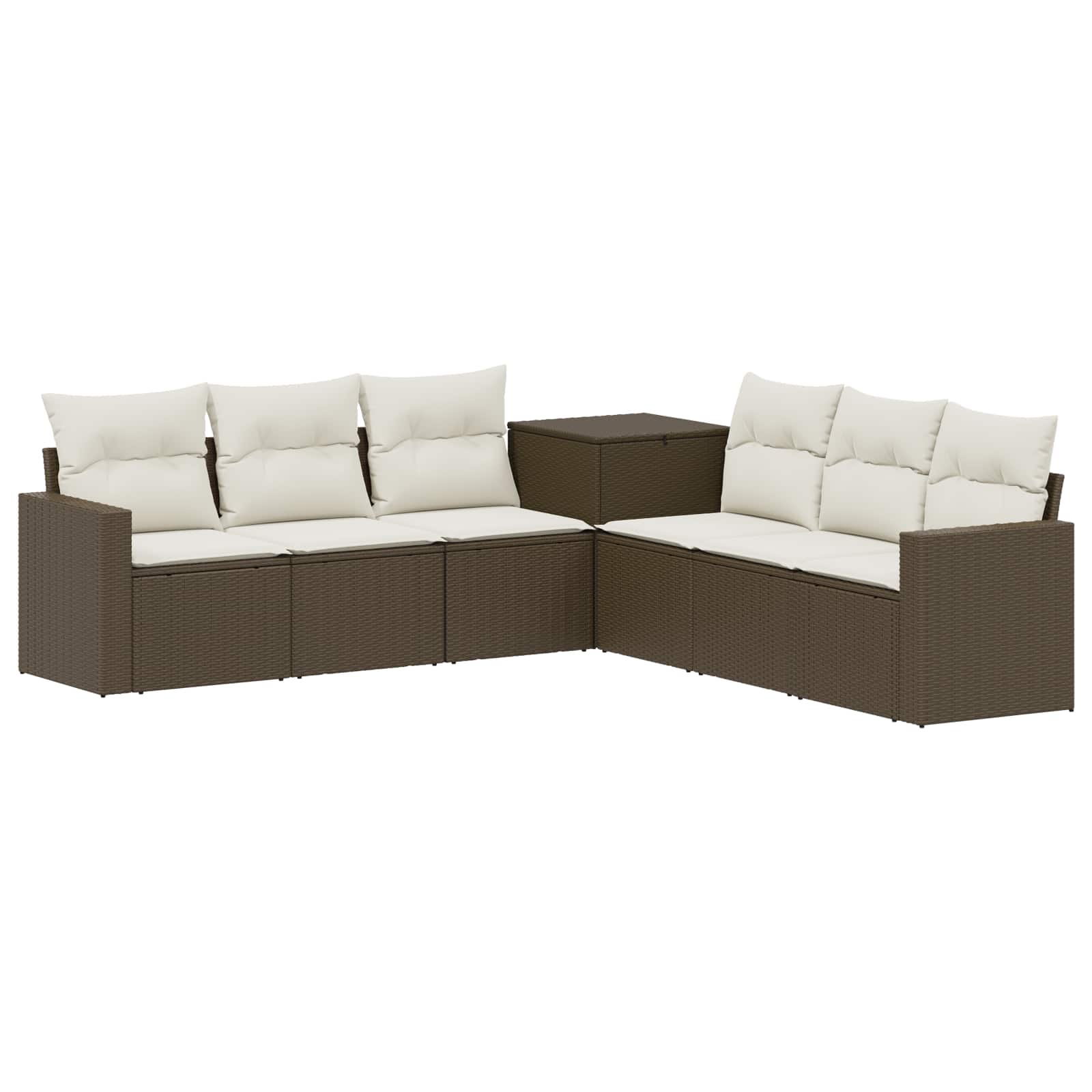 Sofa-set 7 Stk. Braun Und Creme Weiß 55 X 55 X 69 Cm Vidaxl