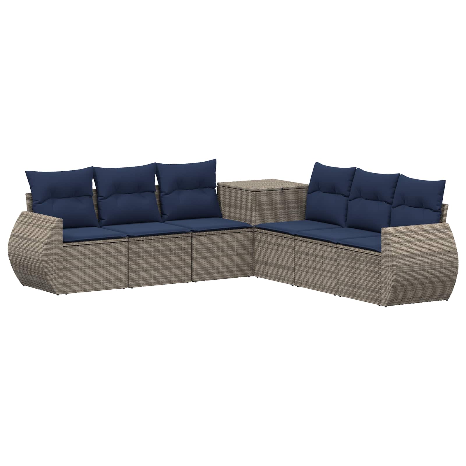 Sofa Set 7 Stk. Grau Und Marineblau 243 X 243 X 85 Cm Vidaxl