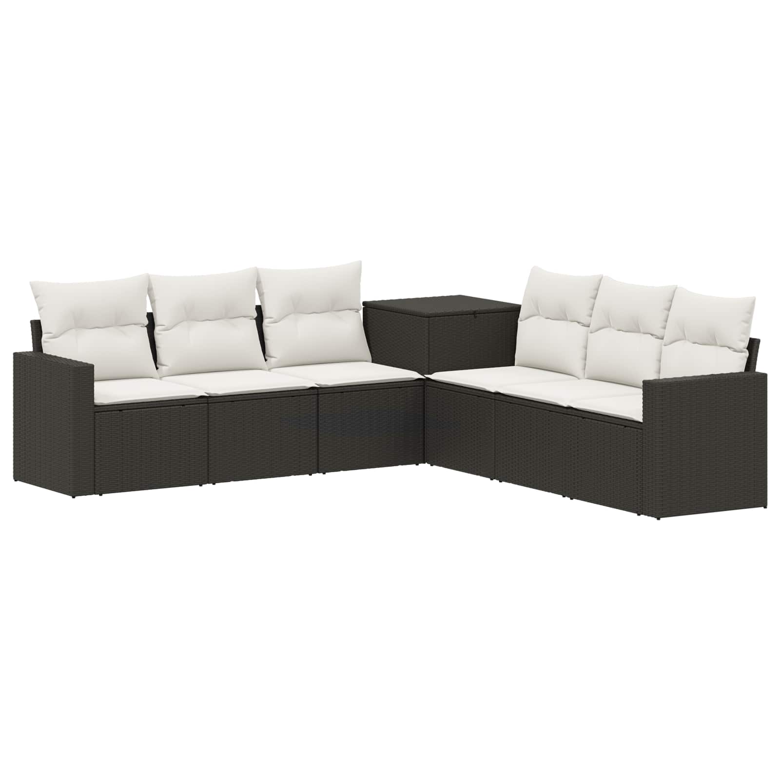Sofa-set 7 Stk. Schwarz Und Cremeweiß 55 X 55 X 69 Cm Vidaxl