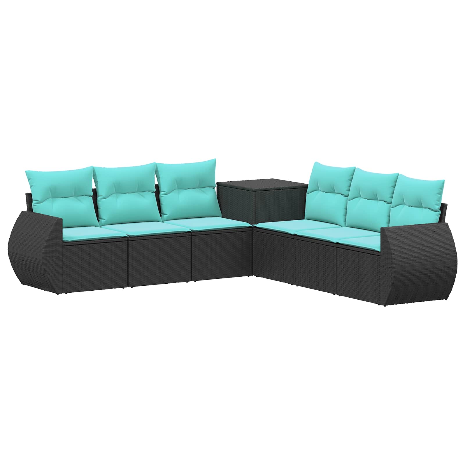 Sofa Set 7 Stk. Schwarz Und Blau 243 X 243 X 85 Cm Vidaxl