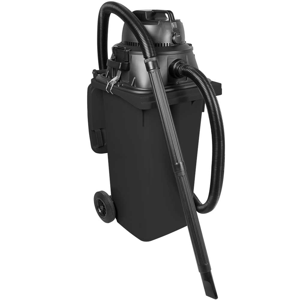 Brb Nass-/trockensauger/industriesauger 1100 Watt, Mit 120 Liter Behälter (din Mülltonne) Grau, Inkl. Zusätzl. Steckdosenanschluss