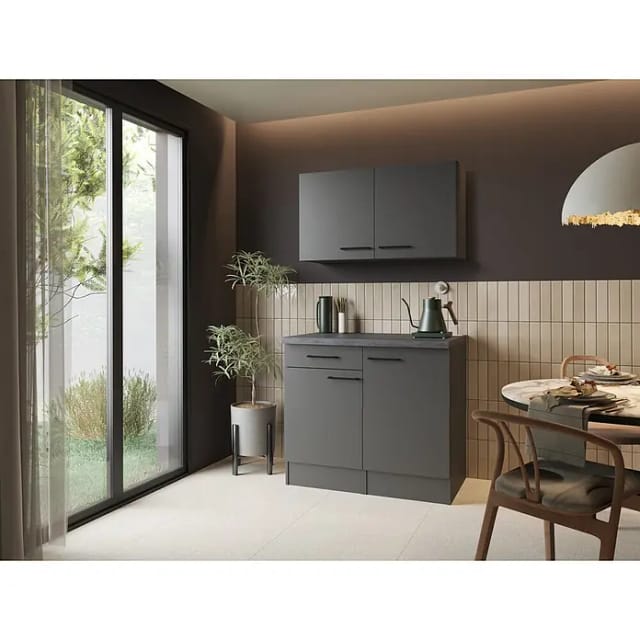 Buffetschrank Küchenschrank Oberschrank 100 Cm Grau Matt Oliver Respekta