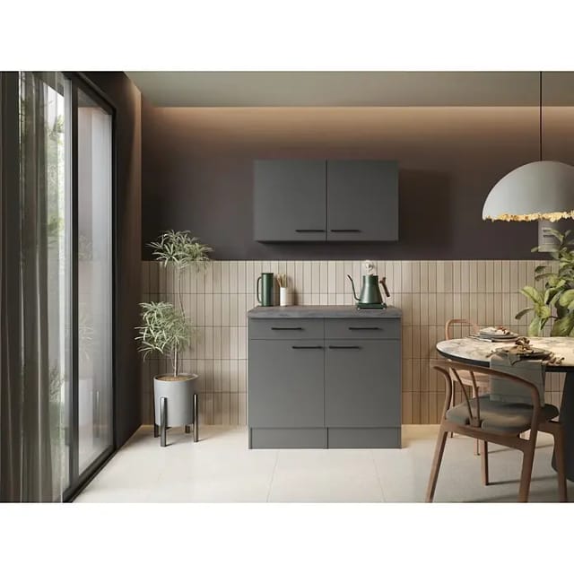 Sideboard Küchenschrank Oberschrank 100 Cm Grau Matt Oliver Respekta