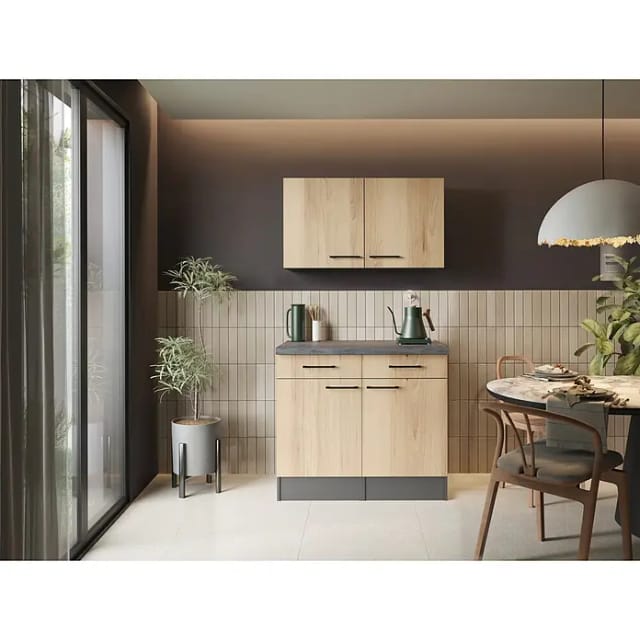 Sideboard Küchenschrank Oberschrank 100 Cm Artisan Eiche Grau Oliver Respekta