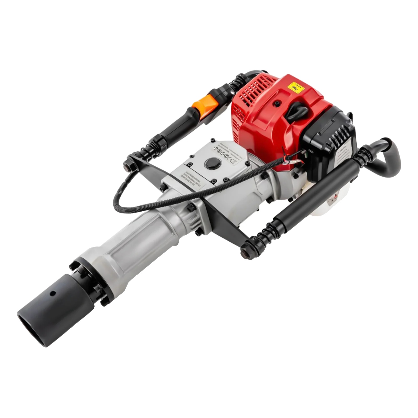 1900w 52cc Benzin-stampfer, Stoßdämpfungssystem, 2 Schlagköpfe 55-70mm, Professionelle Rammmaschine Für Zäune Und Weinberge