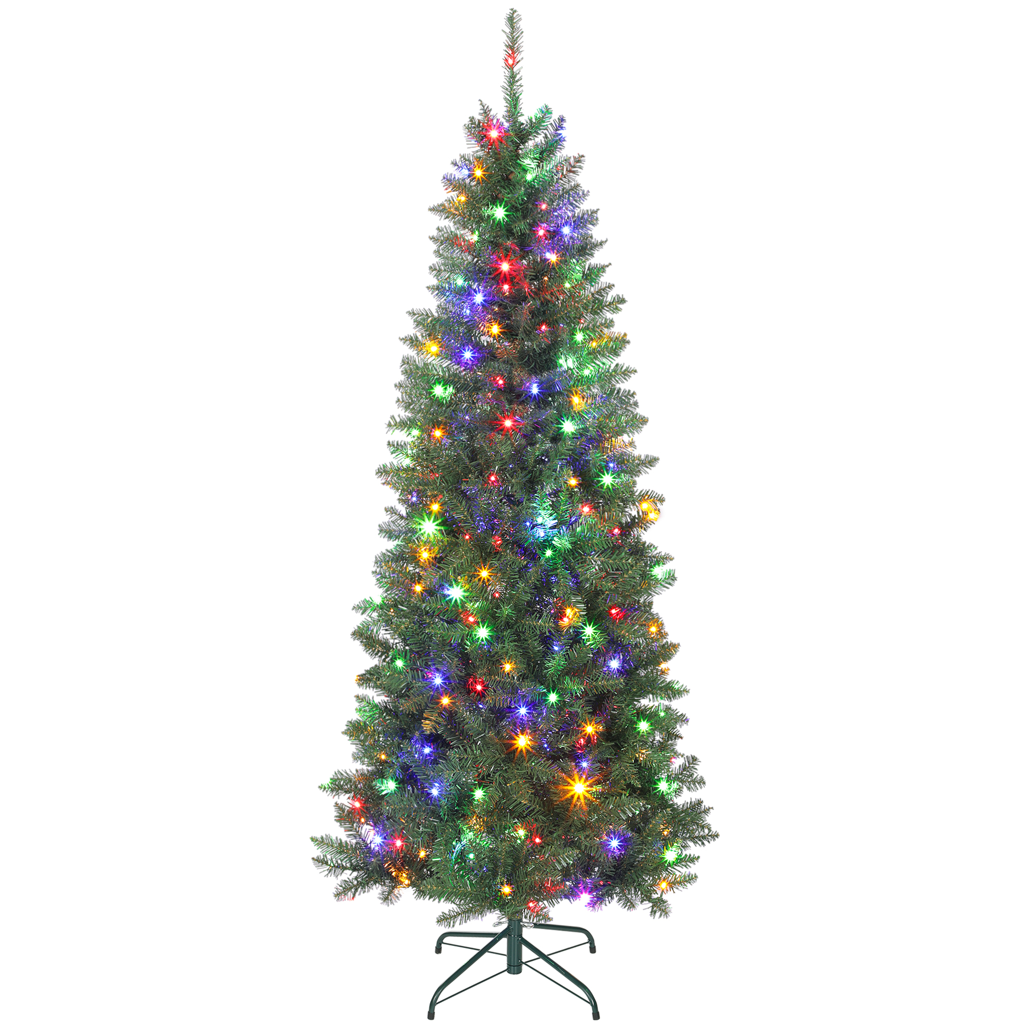 180 Cm Hoher, Beleuchteter Weihnachtsbaum Mit 250 Weißen Und Farbigen Lichtern, 899 Zweigen Und 9 Beleuchtungsmodi