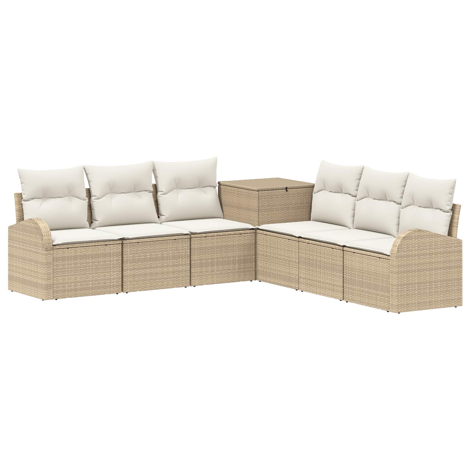 Sofa Set 7 Stk. Beige Und Cremeweiß 124 X 62 X 69 Cm Vidaxl