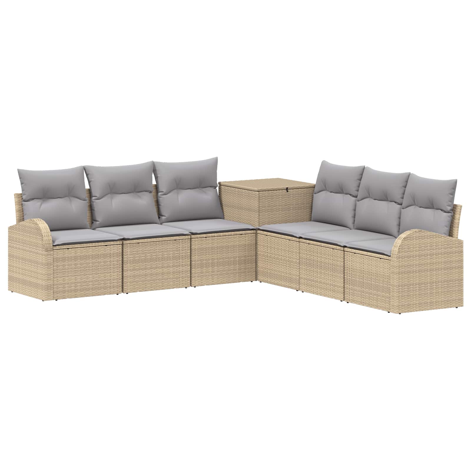 Sofa Set 7 Stk. Beige Und Hellgrau 124 X 62 X 69 Cm Vidaxl