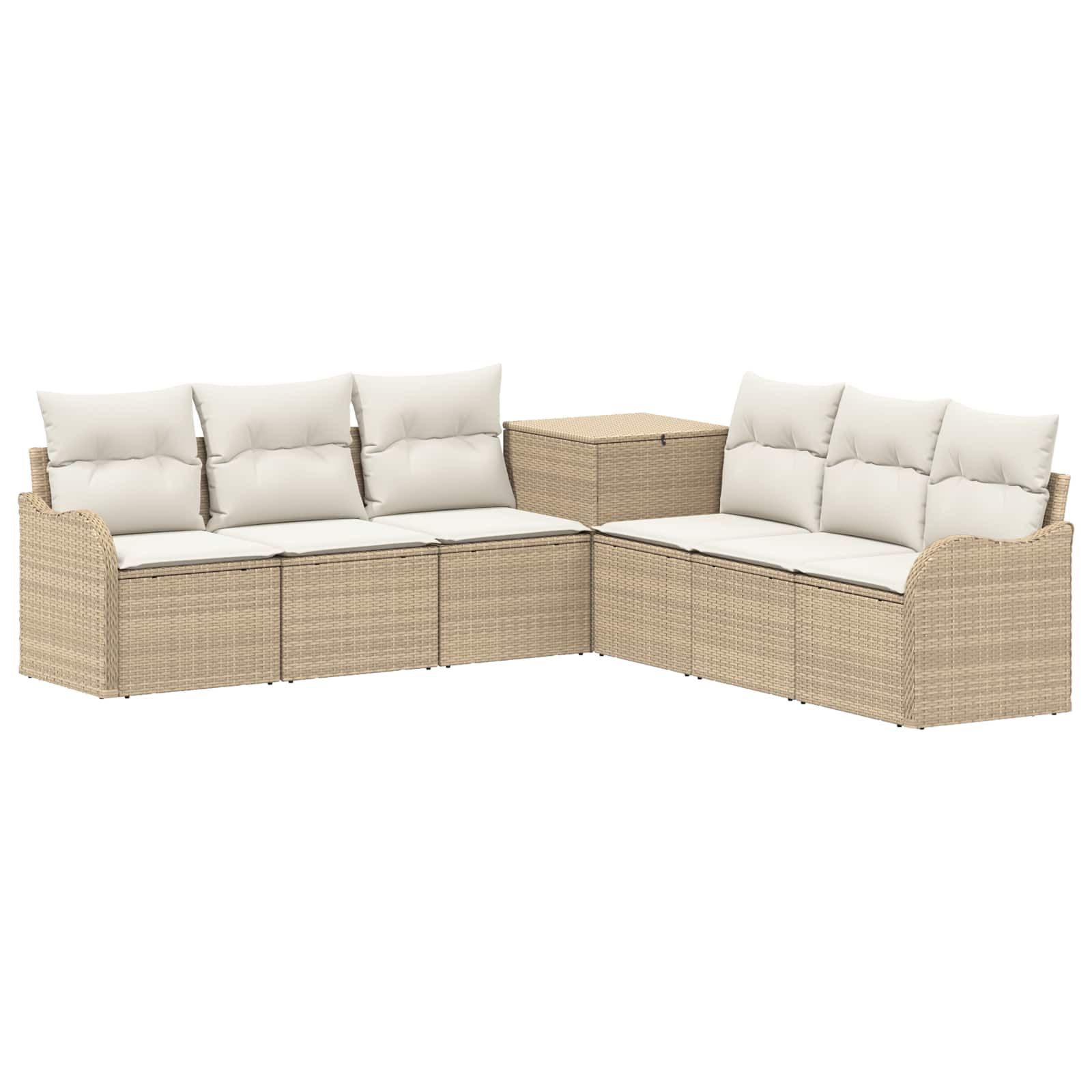 Sofa Set 7 Stk. Beige Und Cremeweiß 121 X 62 X 69 Cm Vidaxl