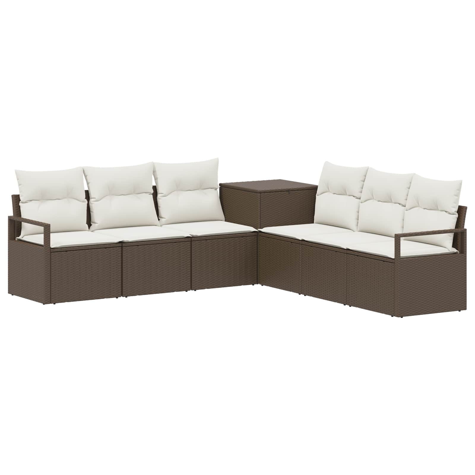Sofa Set 7 Stk. Braun Und Creme Weiß 120 X 62 X 69 Cm Vidaxl