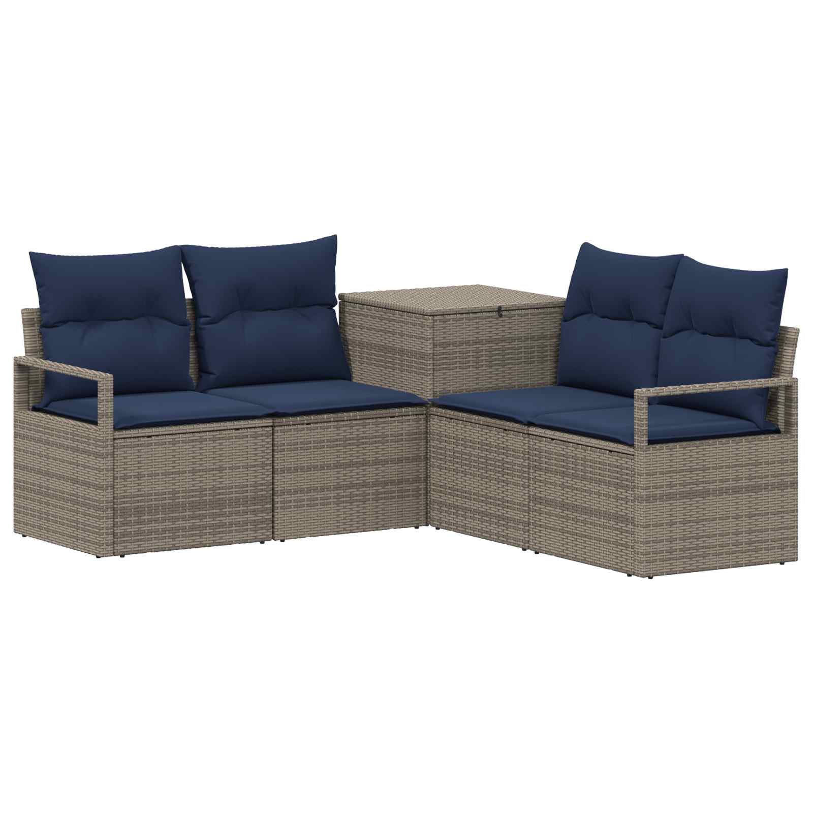 Sofa Set 5 Stk. Grau Und Marineblau 177 X 177 X 85 Cm Vidaxl