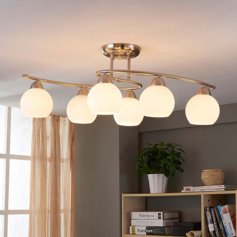 [gebraucht] B-ware Lindby Deckenleuchte Deckenlampe Svean Led 6-flg 40w E14 Weiß 75cm Leuchte