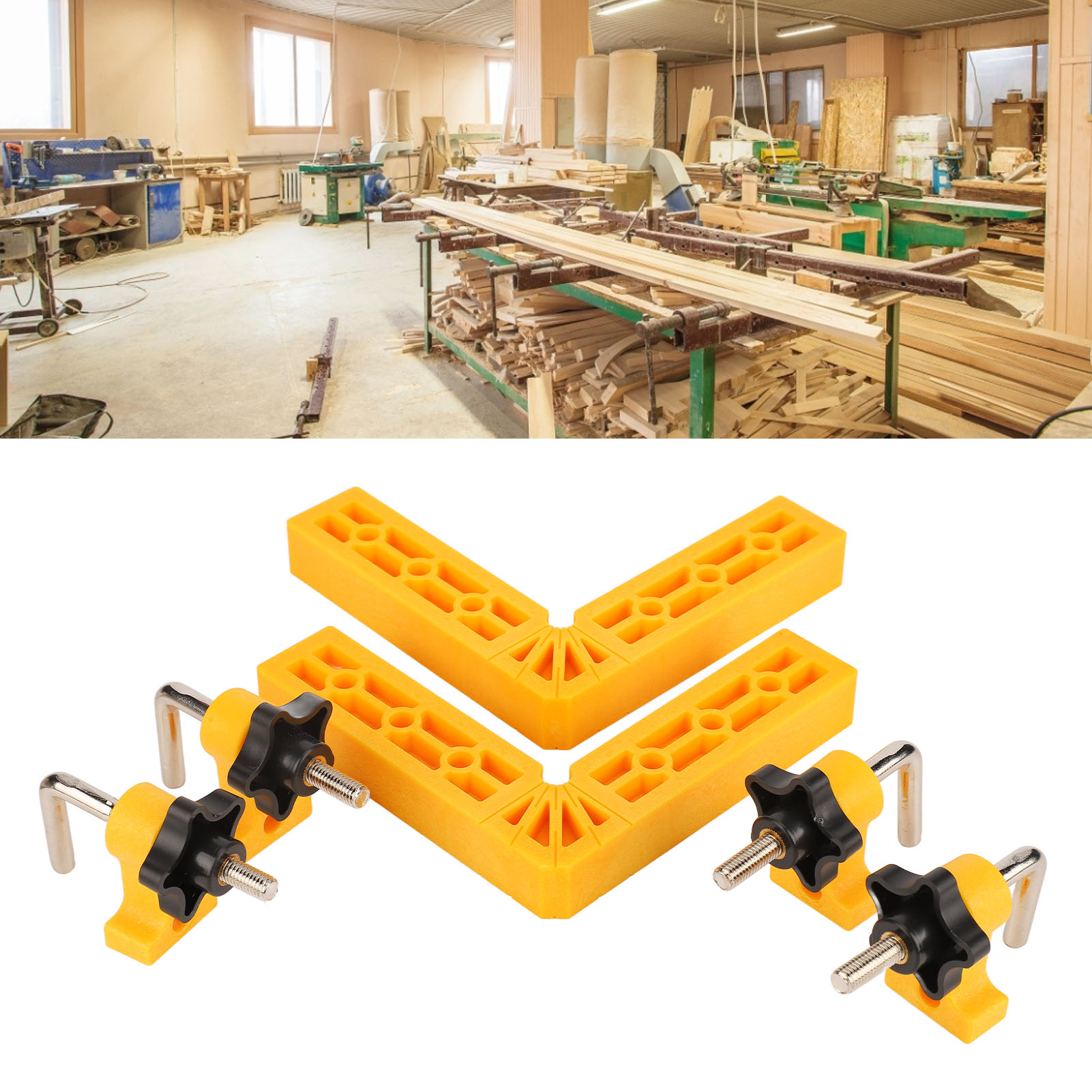 140 Mm Kunststoff-winkellineal Für Holzbearbeitung, Positionierklemme Zum Zusammenfügen Von Holzteilen, Gelb