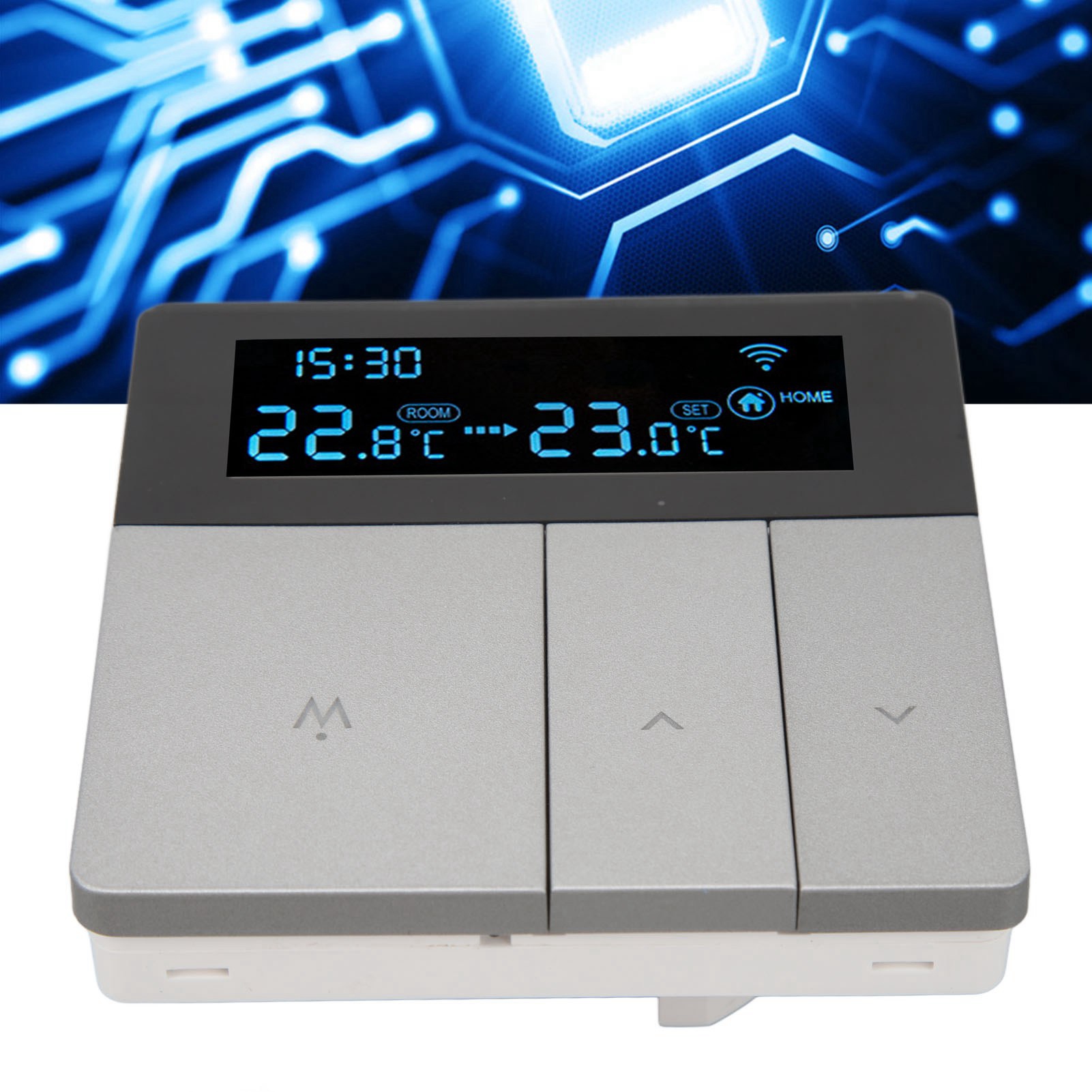 Graues Bedienfeld, Intelligenter Thermostat Mit Graffiti-muster, Fernsteuerung Per App, Ac90v-240v 16a Elektroheizung Mit Wlan