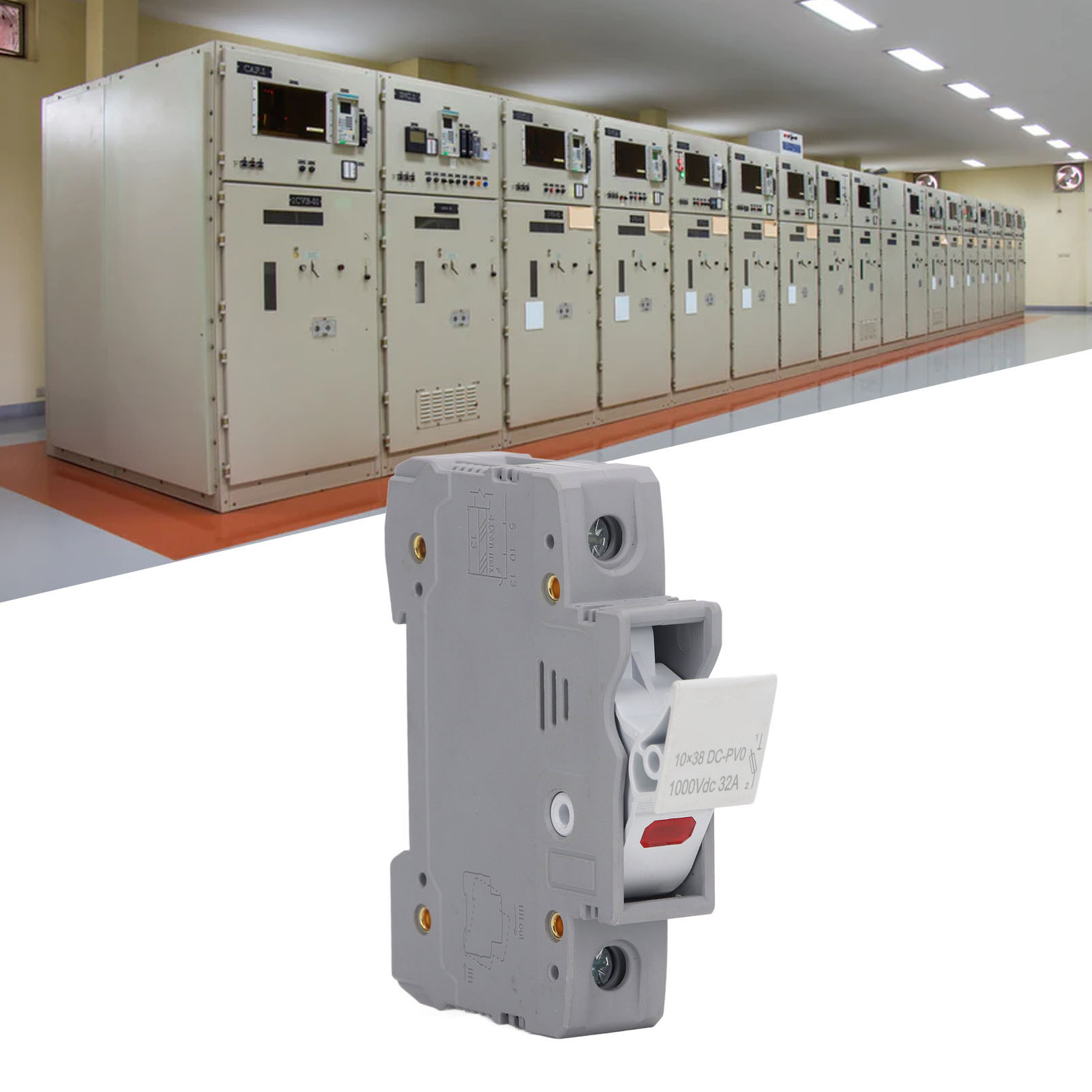 Miniatur-sicherungshalter Ltpv-30d, 1000 V Dc, 32 A Einpolig, Mit Durchlassanzeige Und 20-a-photovoltaiksicherung, 10 X 38 Mm Din-schienenmontage