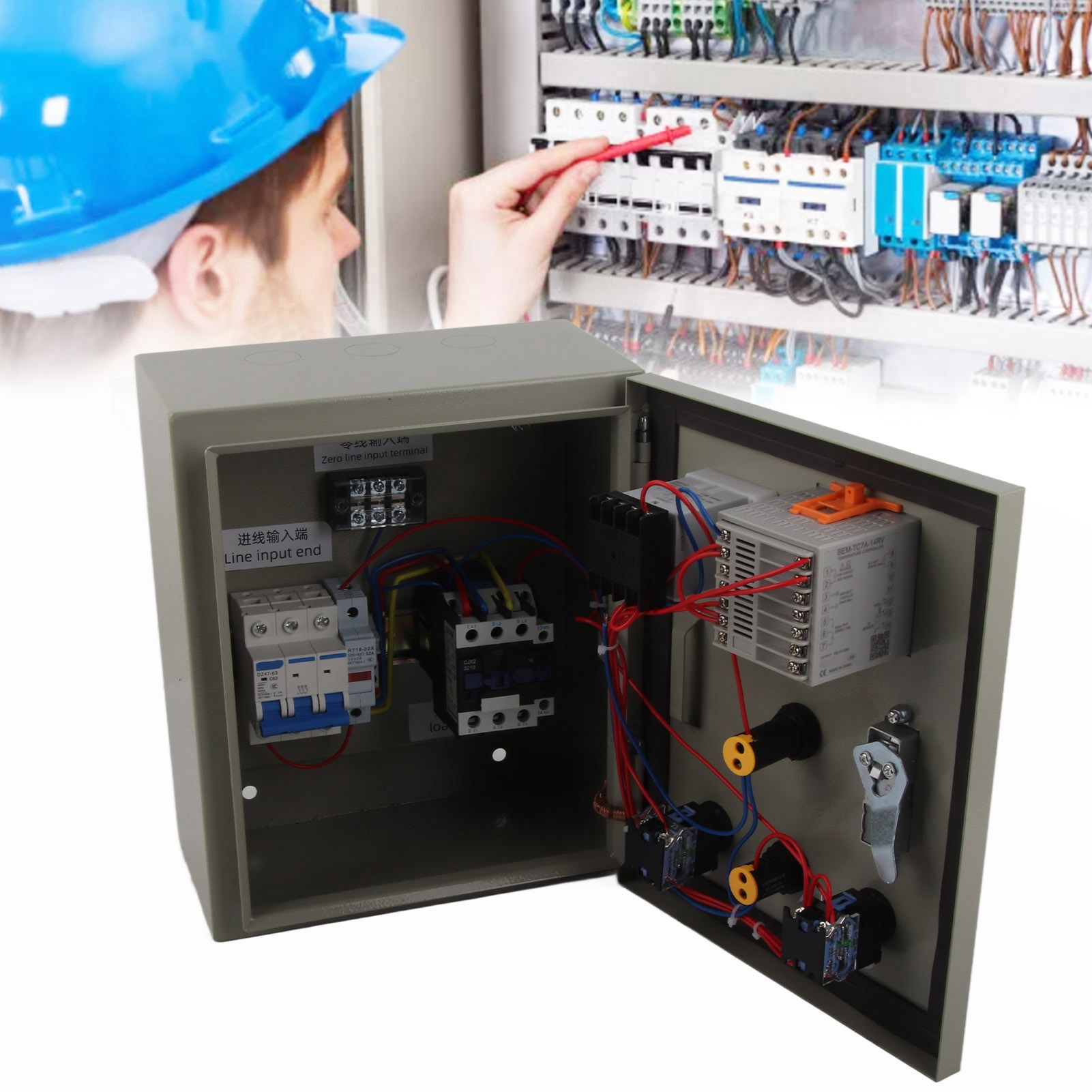 Berm/bem-tc7a-2z-32a-3p+n-ct Pid-temperaturregler, Intelligenter Temperaturregler, 380 V Ac, Drehstrom, 15 Kw, Mit Thermoelement