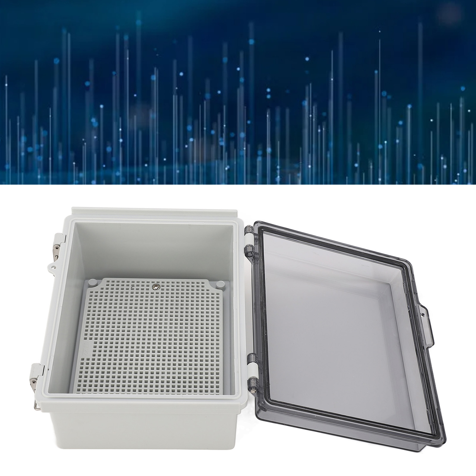 Graue Anschlussdose Aus Abs-kunststoff, Staub- Und Wasserdichte Elektrobox Mit Scharnier, Universelles Gehäuse Für Außenprojekte Mit Transparenter Abdeckung, 8,6 × 6,7 × 4,3 Zoll.