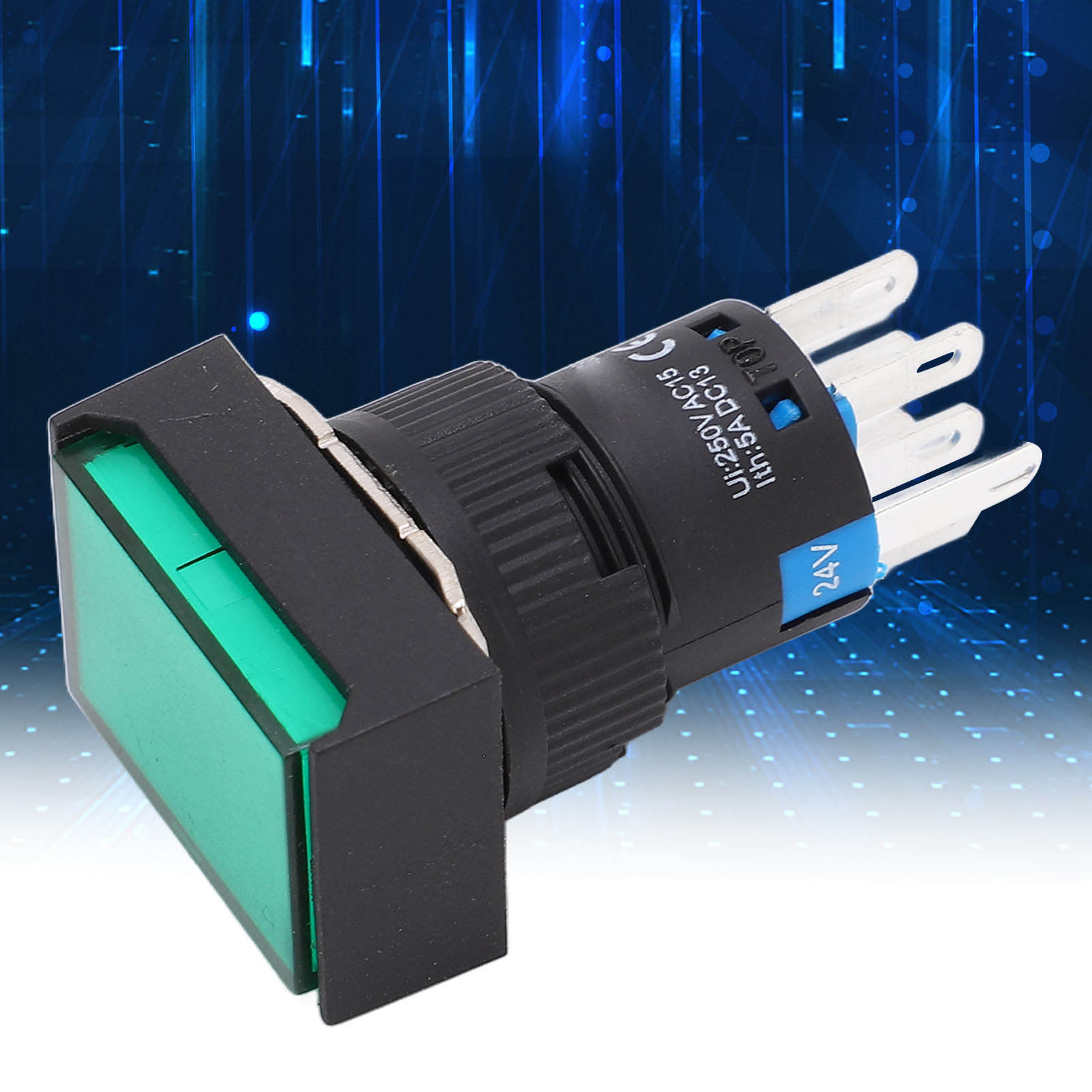 Industrieller Ac/dc 24v Drucktaster Mit Kontrollleuchte Und Reset-funktion, Bem-la16-22d-jg.