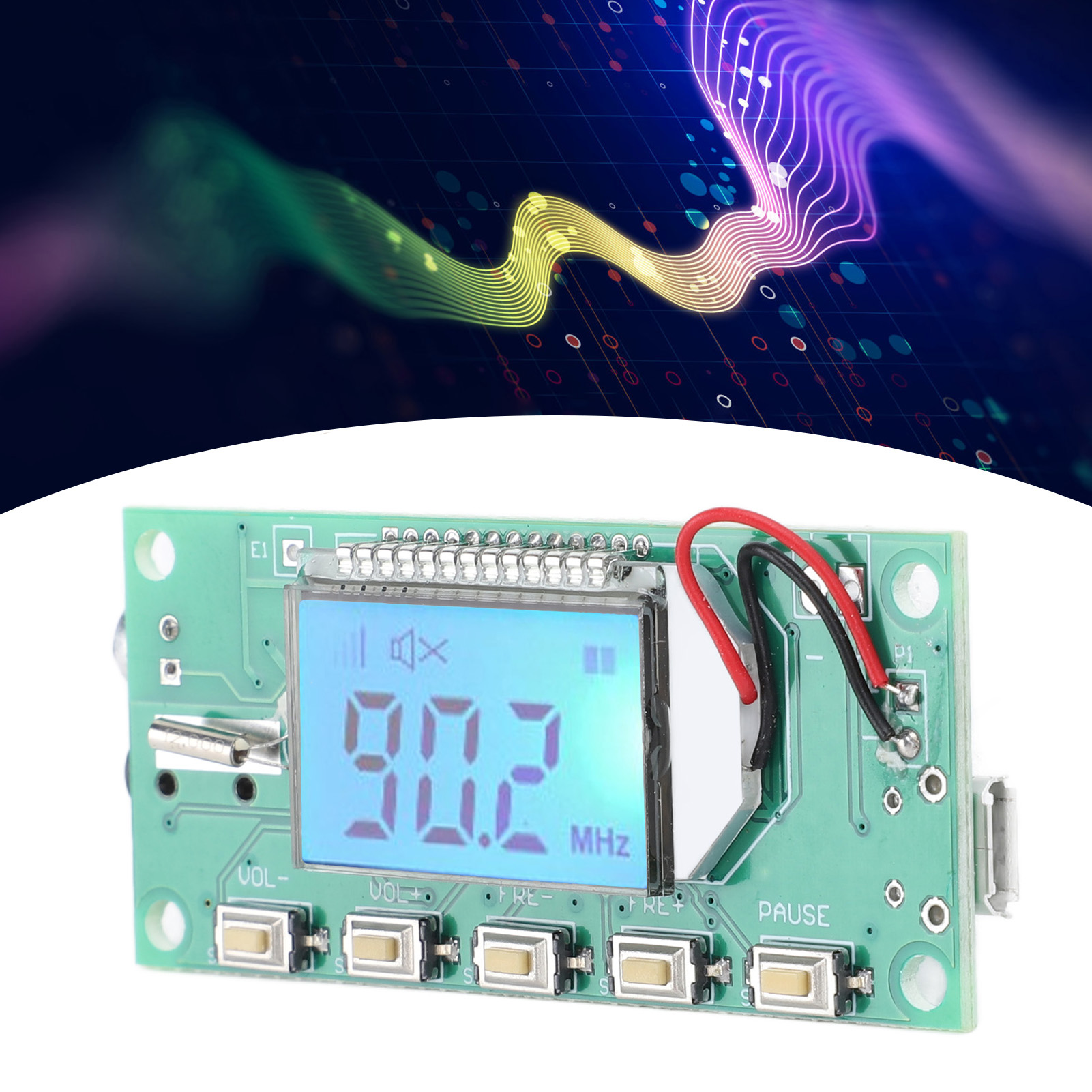 87–108 Mhz Dsp Pll Fm-sendermodul, Multifunktionale Digitale Stereo-funkmikrofonplatine, 3–5 V Dc-netzteil, Multifunktionales Fm-modul