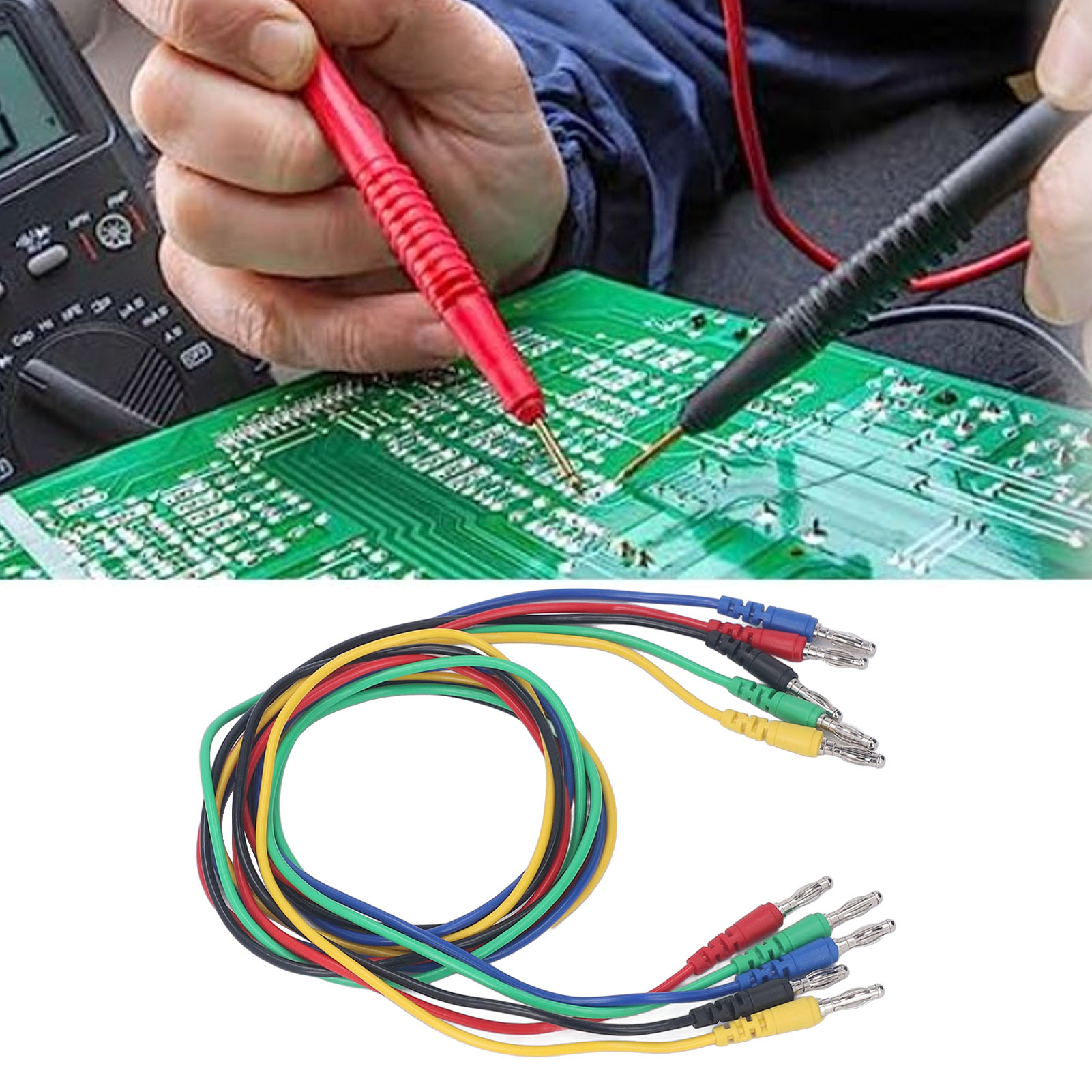 Magnetisches Messleitungsset, 4-mm-bananenstecker-messleitungen Mit Magnetanschluss, 5-farbiges Flexibles Messleitungsset