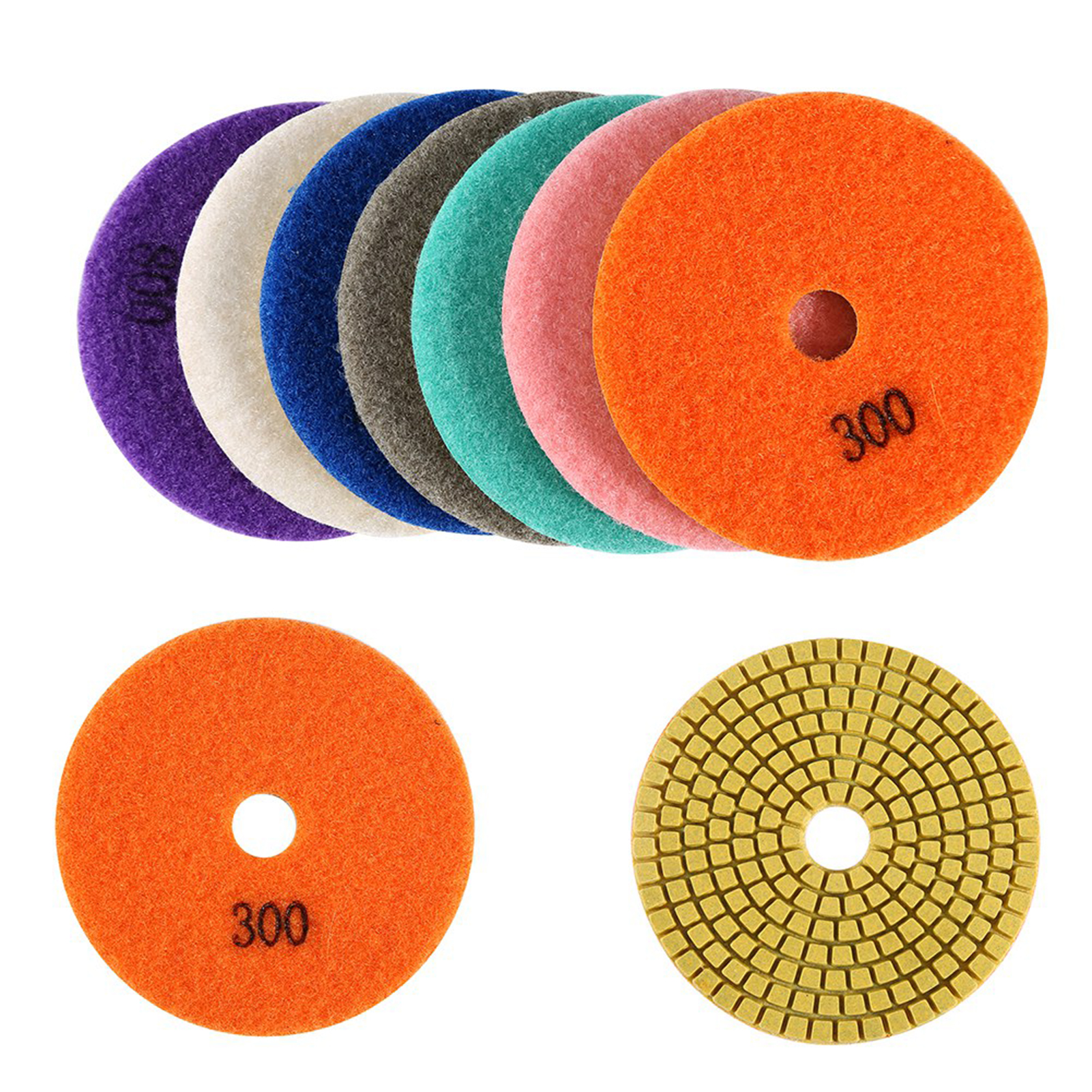 4-zoll-diamant-nass-/trockenpolierscheiben Für Marmor (8-teiliges Set)