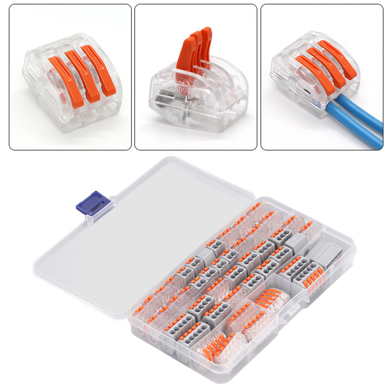 46 Einheiten Pro Tag, Push-to-open-schnellanschlussklemme, Pct-serien-klemmenblock, Push-to-connect-schnellverbinder, Stromverdrahtungsverbinder, Beleuchtungsstromleitung.
