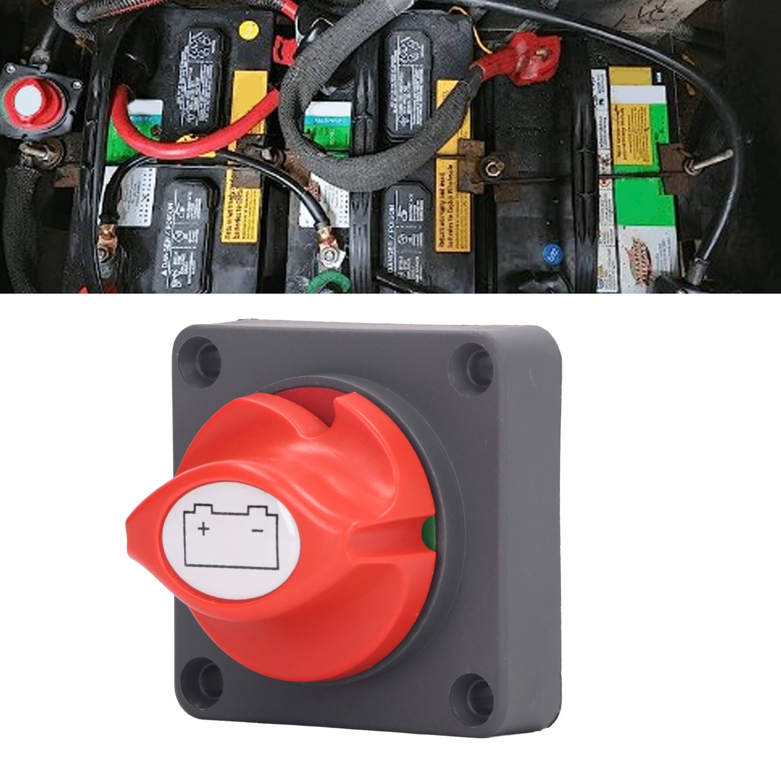 Drehschalter Für 12v-, 24v- Und 48v-batterien Mit Auslaufschutz.