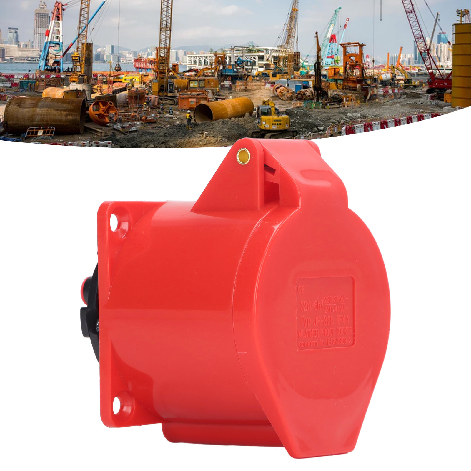 Verkauft Im 2er-pack: Wasserdichte Industrie-unterputzsteckdose Ip44, 5-polig, 32 A, 220–380 V/240–415 V