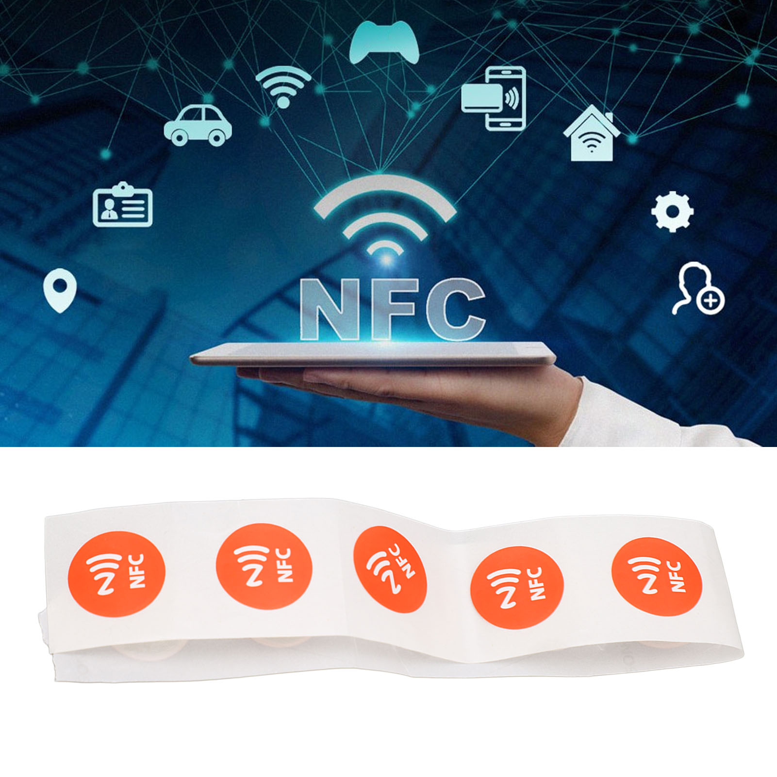 Nfc-karte/aufkleber Kompatibel Mit Tagmo Und Amiibo, 504 Byte Speicher, Vollständig Programmierbar, Rot.