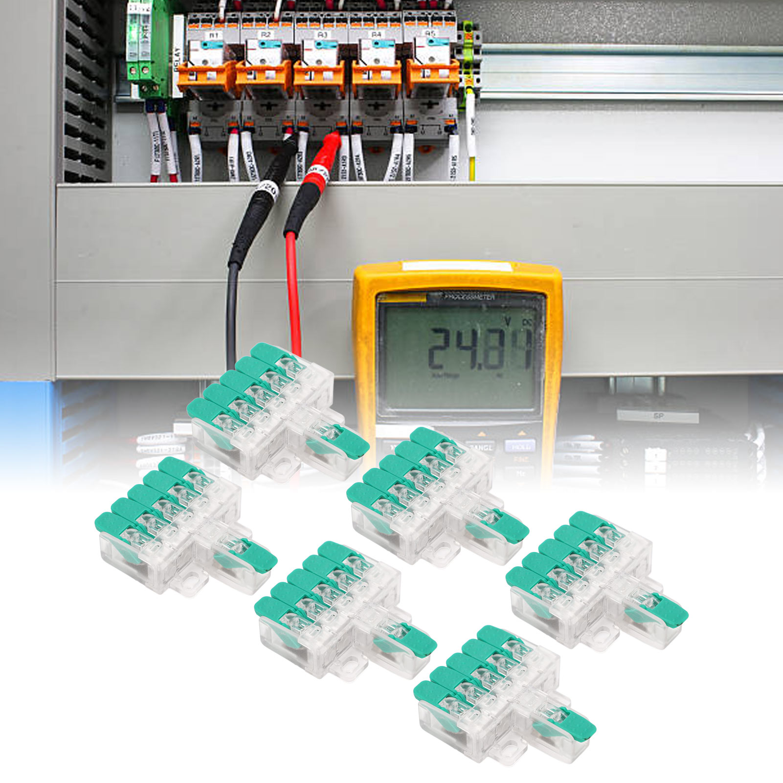Y615g Drahtverbinder 1 Eingang 5 Ausgänge 0,5-6 Mm², Schnellverteiler, 41 A 450 V, Verkauft In 10er-packungen.