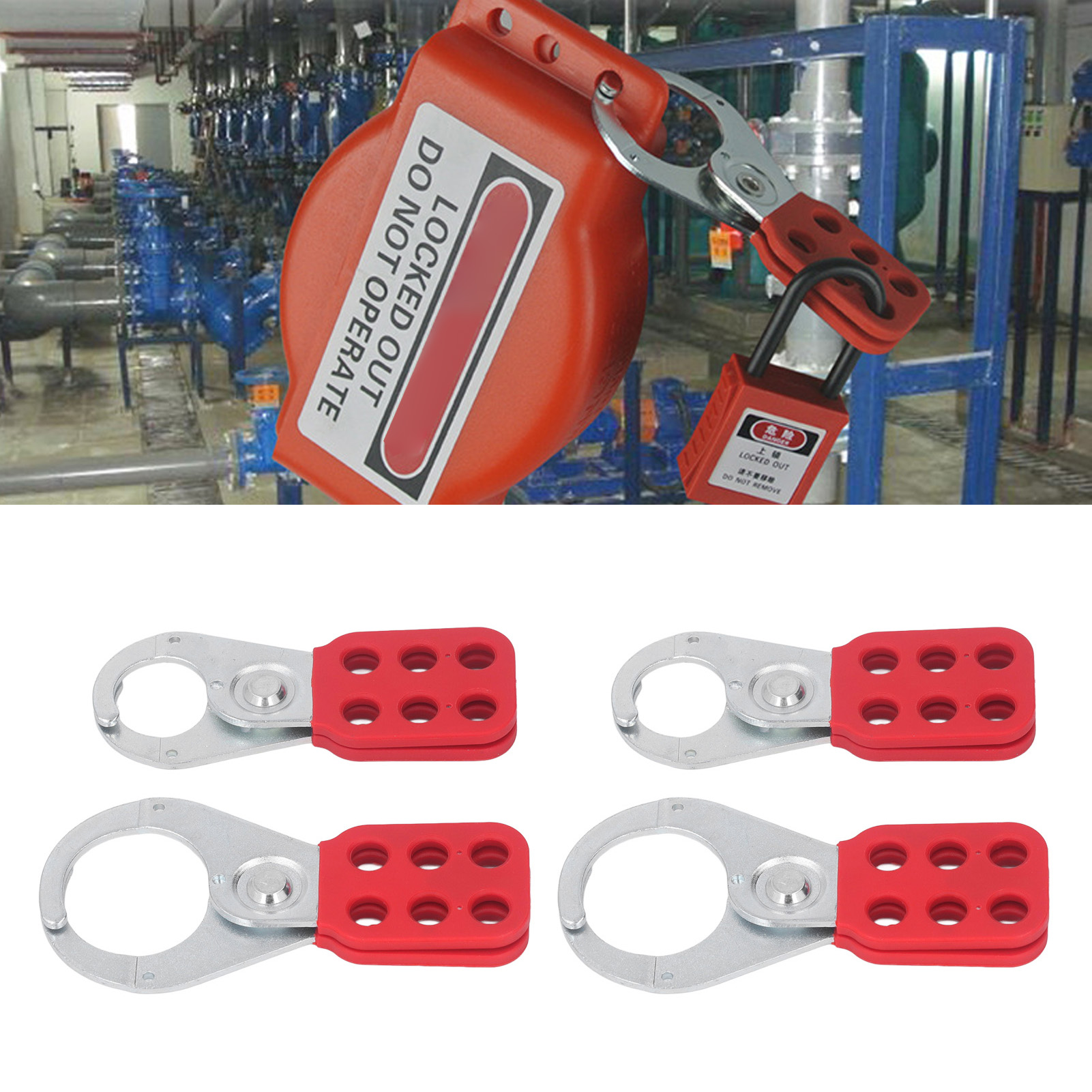 Verkauf Von 2 Sets: 6-loch-industriesicherheitsschloss Aus Stahl, 1 Zoll + 1,5 Zoll