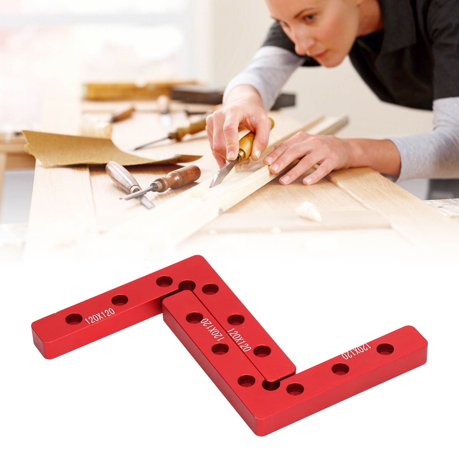 Set Aus 2 Ungraduierten Roten 120-mm-winkelpositionierungslinealen