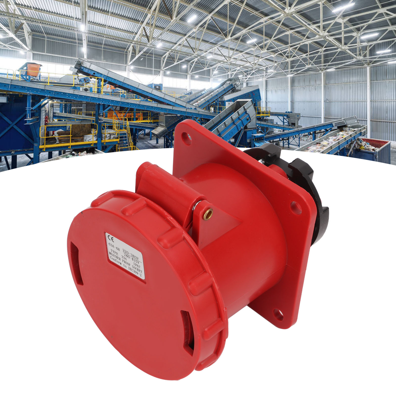4-poliger Wasserdichter Industriestecker Typ 334 63a 220v-380v
