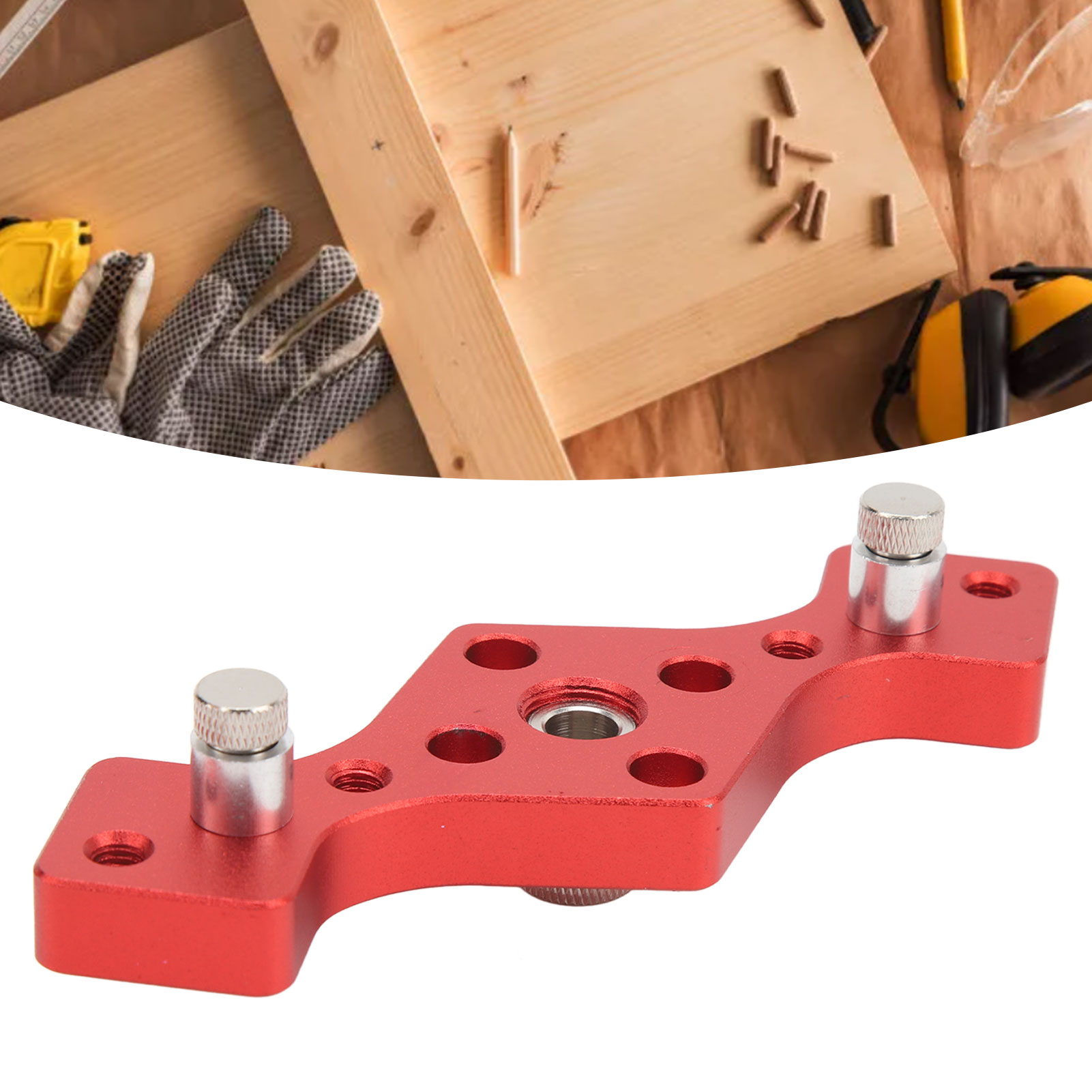 Lochsucher Für Gerade Löcher In Der Holzbearbeitung, Drei-in-eins-tieflochbohrer Aus Aluminiumlegierung, Tragbares Werkzeug Zum Verbinden Von Brettern, Rot.