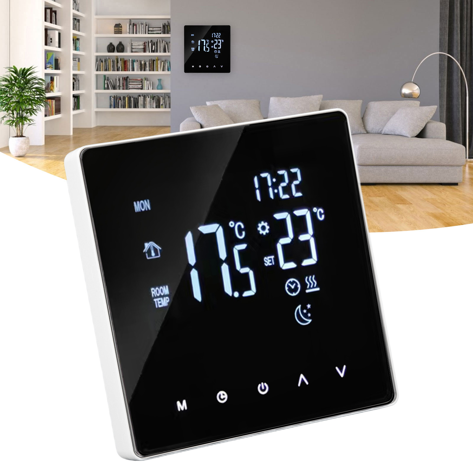 K3-serie 4400 W Lcd-touch-thermostat, Temperatureinstellung Von 5 Bis 60 °c, Elektrisches Fußbodenheizungssystem Mit 90-240 V 3 A Wechselstromversorgung, Wi-fi-funktion Und Konnektivität.