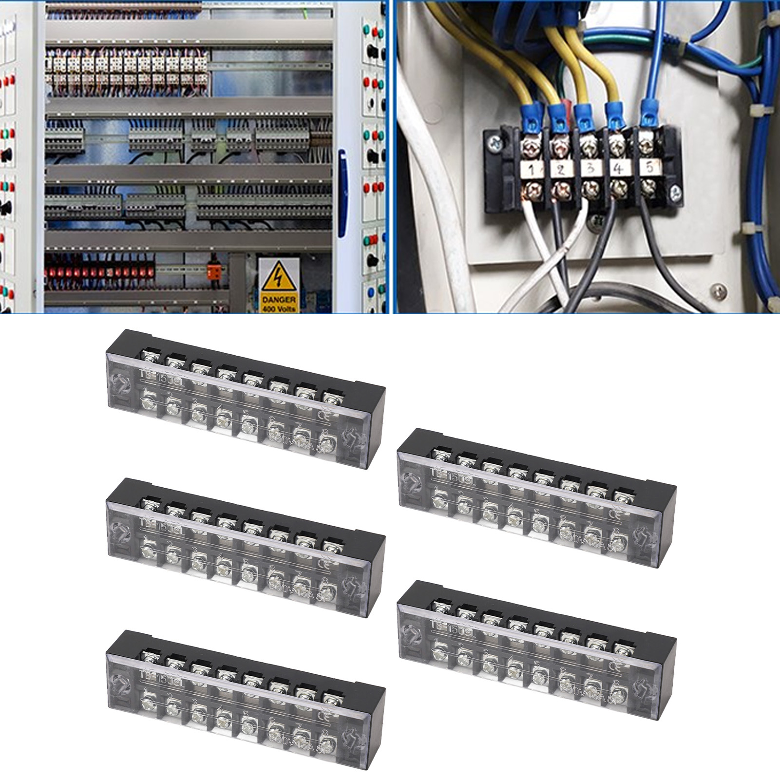 Die Tb-1508 8-poligen Stromverbinder Mit Jumpern Werden In 5er-packs Verkauft Und Sind 15 A 600 V Mehrfachsteckverbinder.