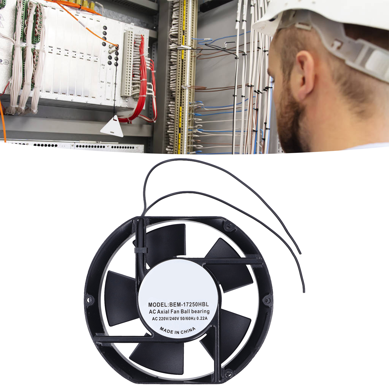Berm 17250 Axiallüfter, Leiser Und Leistungsstarker Abluftlüfter, Kühlventilator Für Industrielle Schaltschränke, 220/240 V Wechselstrom