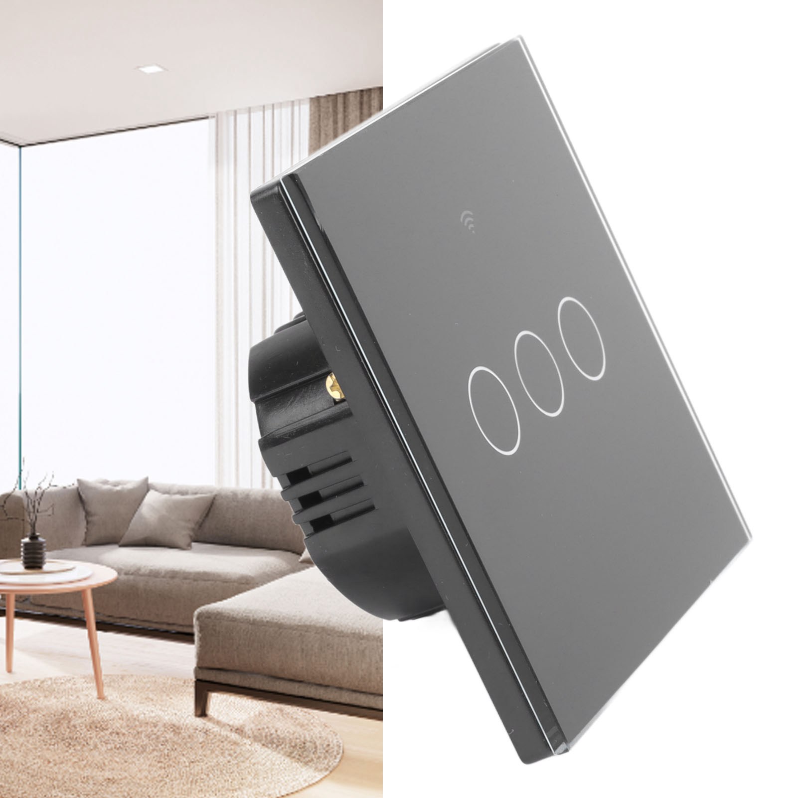 Tuya Smart Wifi Switch, Europäischer Standard 86, Typ 3, Ein-draht-version, Schwarz