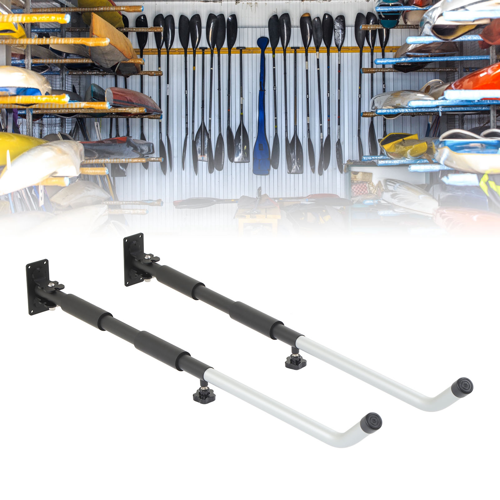 Ky-oe08-s Flachwandhalterung Mit Gebogenem Rohr Und Ausziehbarer Länge, Geeignet Zur Aufbewahrung Von Werkzeugkästen/koffer/dachboxen/kanus/kajaks/surfbrettern Usw.