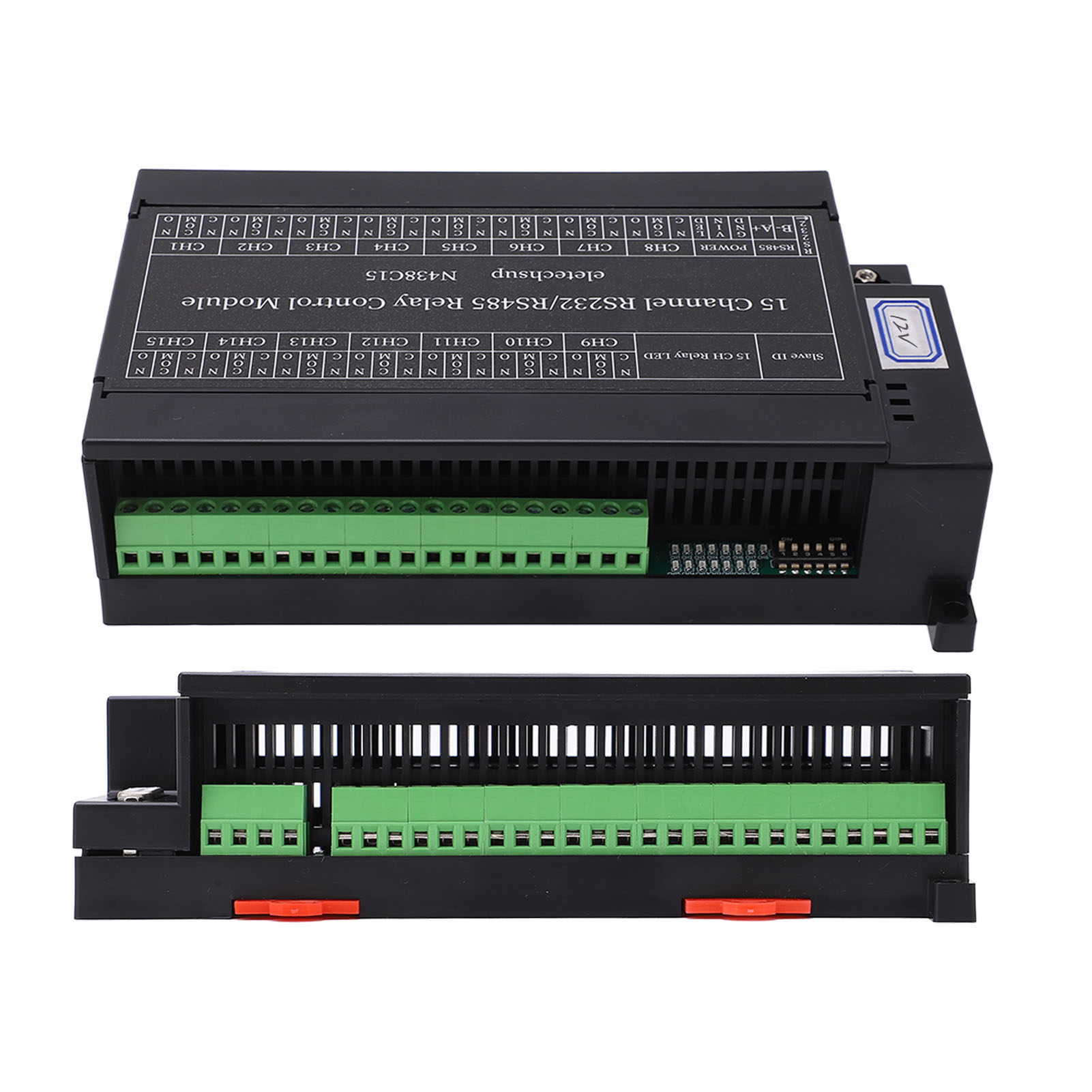 Modbus Rtu 15-kanal Rs485/rs232 Relais-steuermodul Für Speicherprogrammierbare Steuerungen/digitalgateways/pcs/uart, 12v Dc-netzteil